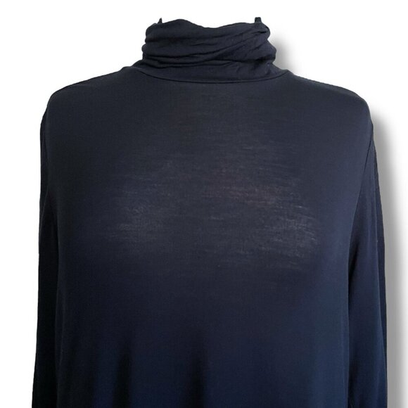 Prana Womens Foundation Turtleneck Top Sz Medium Black Modal Minimalist Shirt - Picture 4 of 6